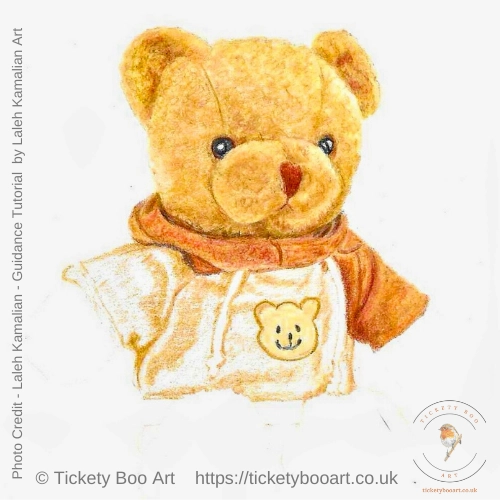 Teddy Bear drawn in coloured Pencil
