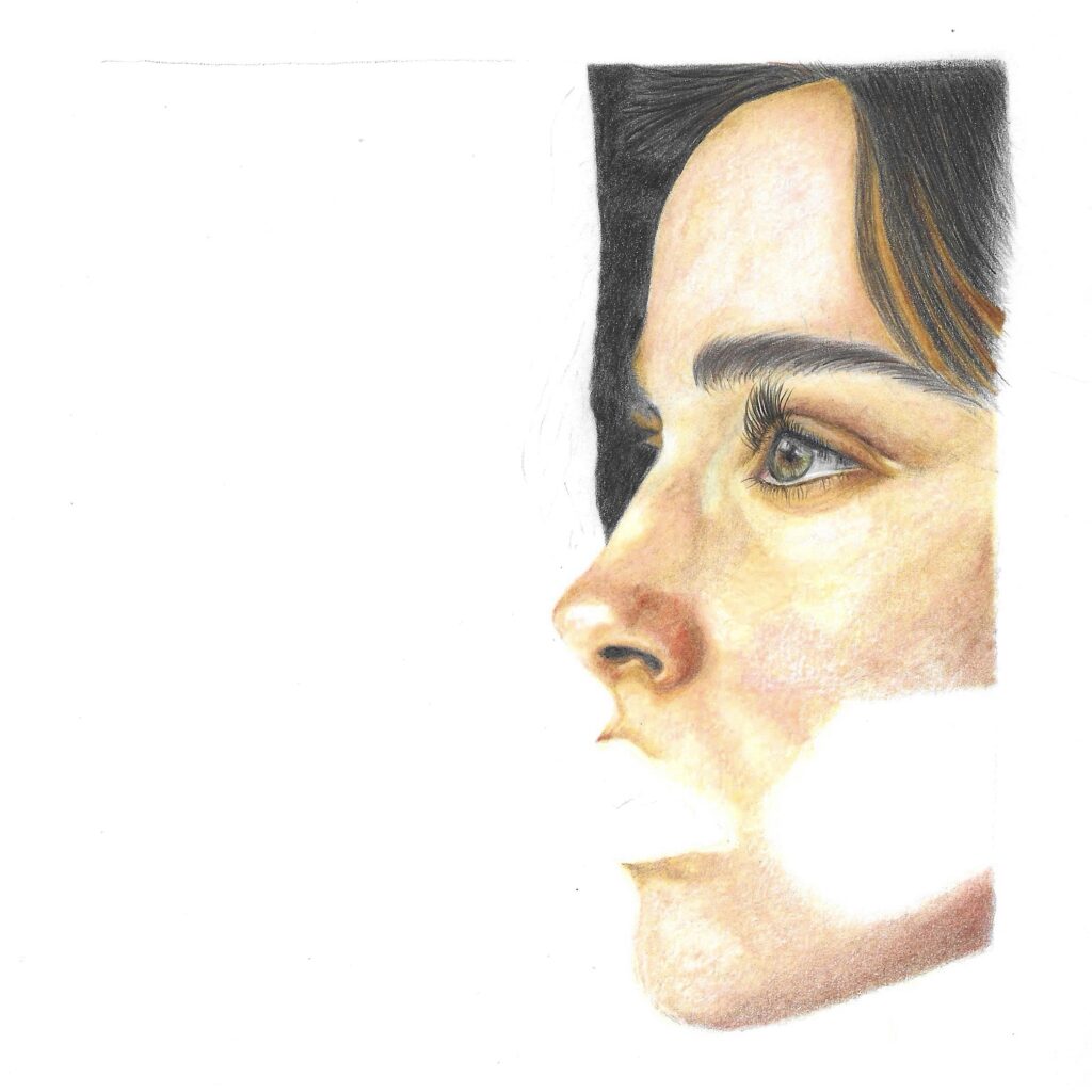 Are You there drawn in coloured pencil